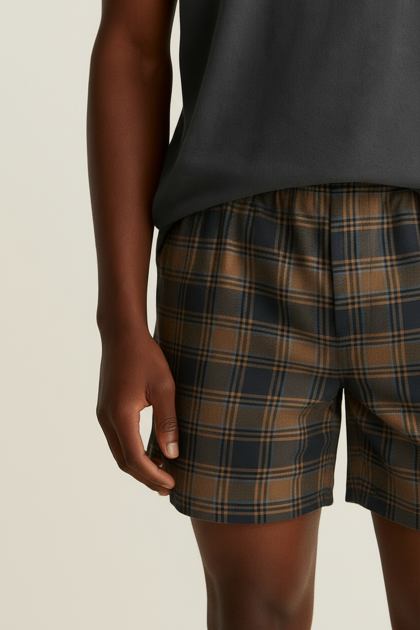 Coastline Plaid Summer Set - shorts detail