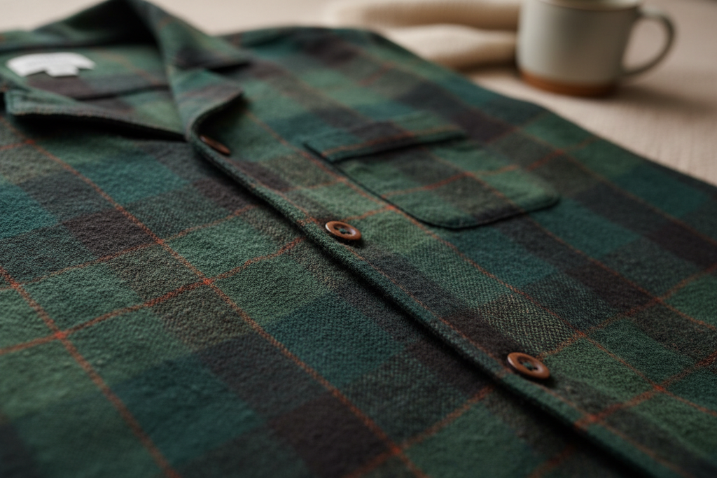 LUNDER DUAZ Mens Forest Plaid Lounge Set