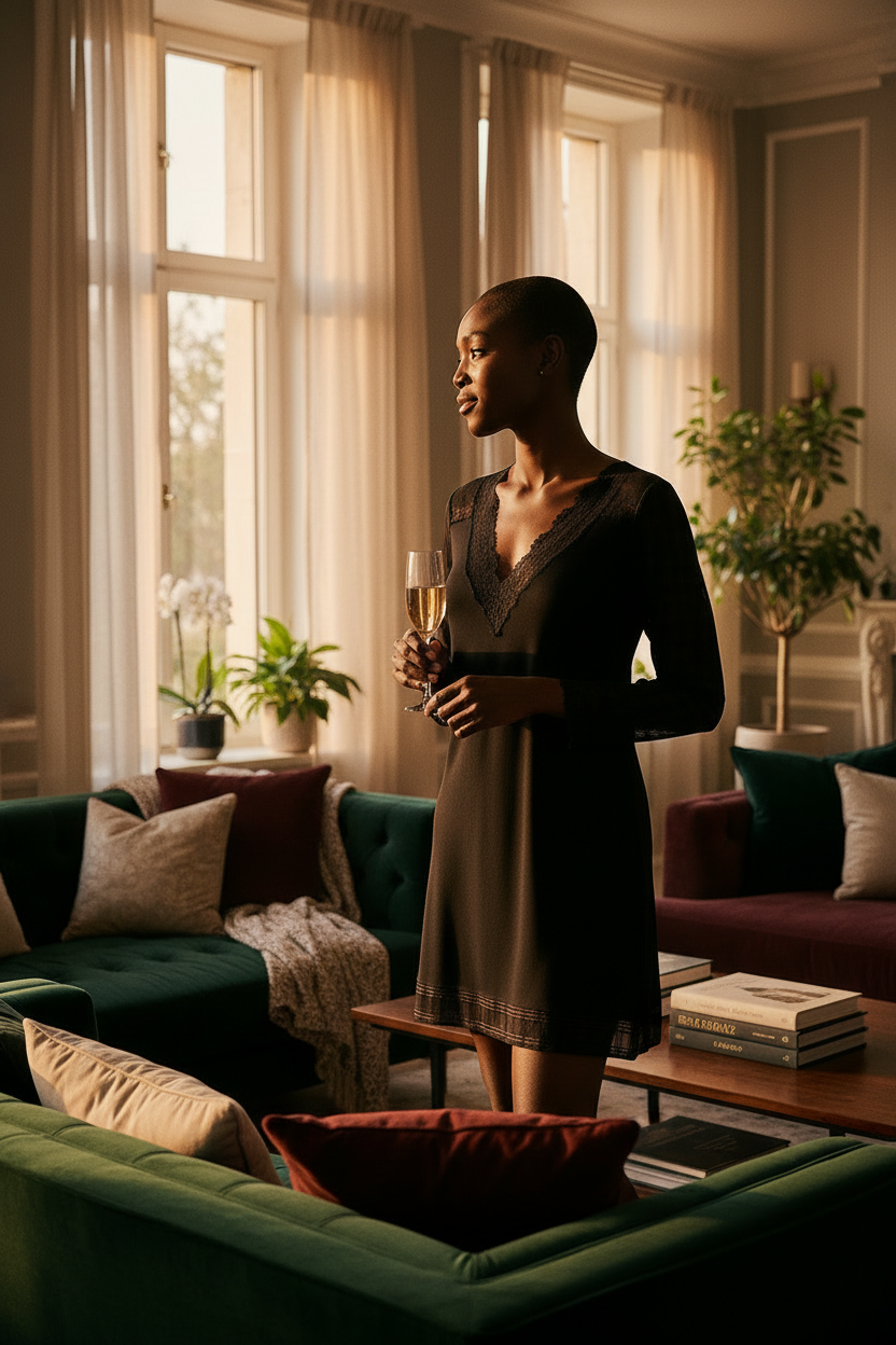 LUNDER Duaz Lavish Sleep Dress - evening living room