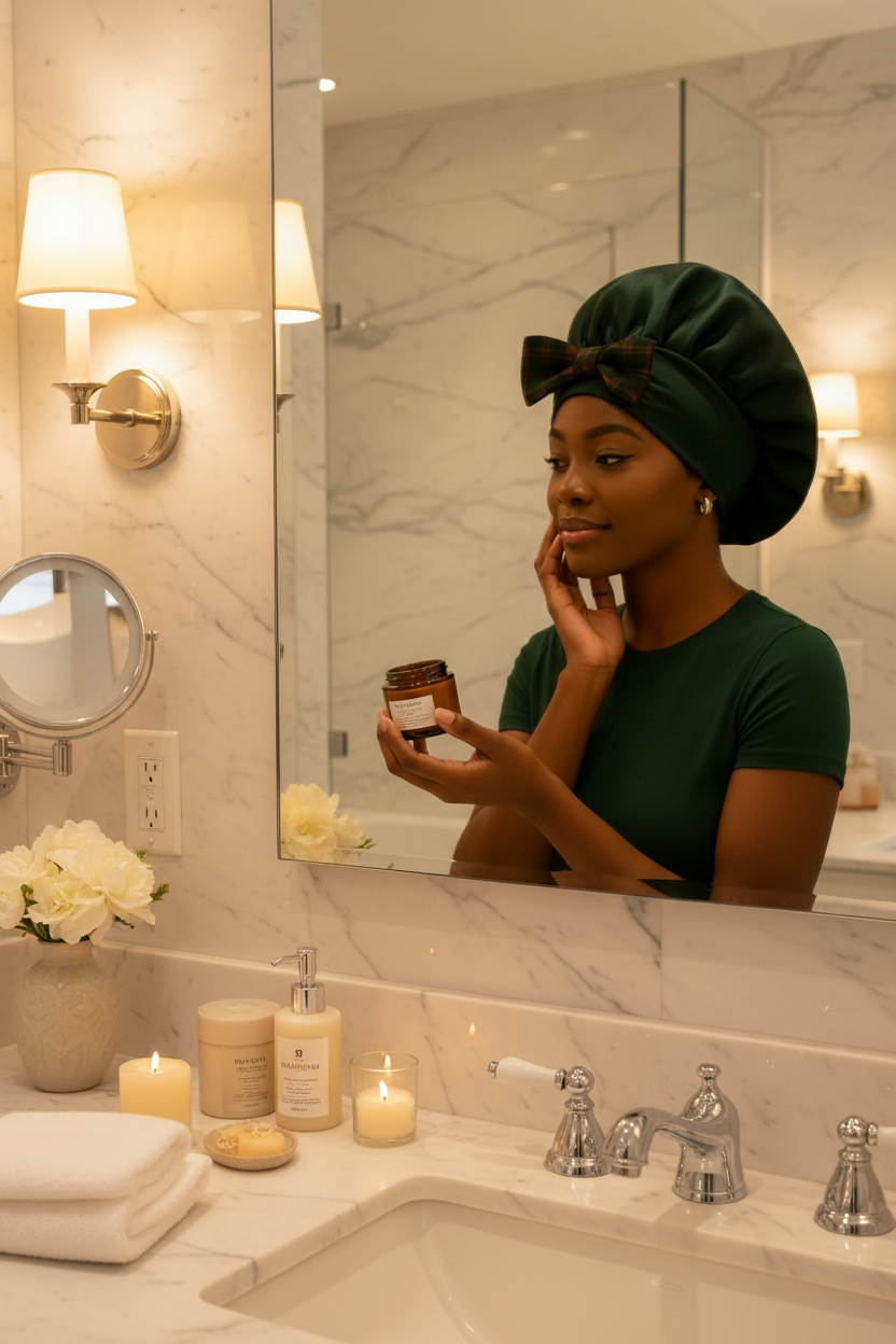 LUNDER Duaz Luxe Protective Bonnet - bathroom mirror