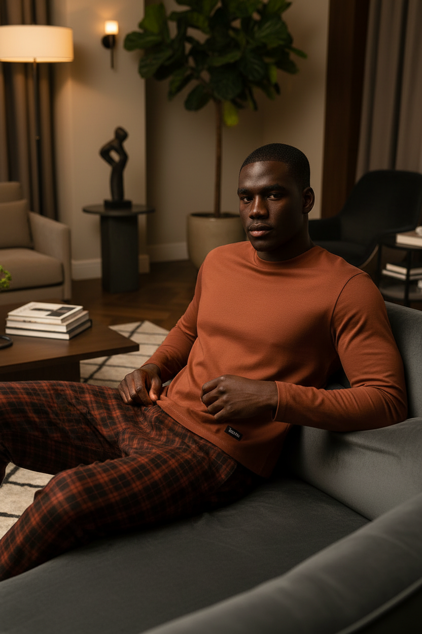 Lunder Duaz Mens Dark Rusty Sleep Set lounge