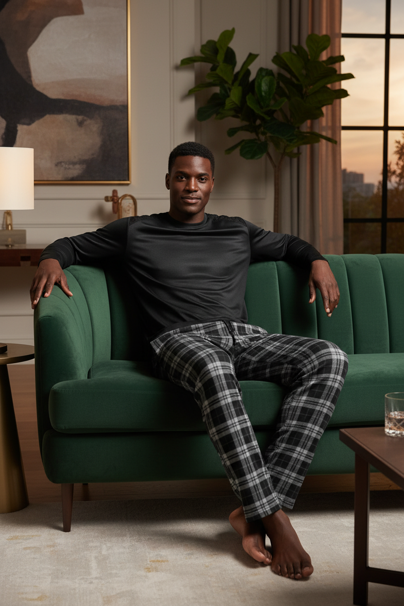 Lunder Duaz Mens Lace Shoulder Set luxury lounge