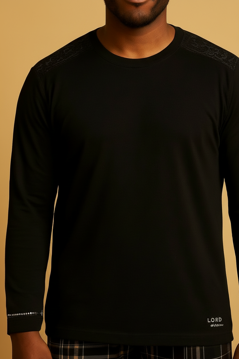 LUNDER Duaz Plaid Lounge Set Full-Length - top close-up